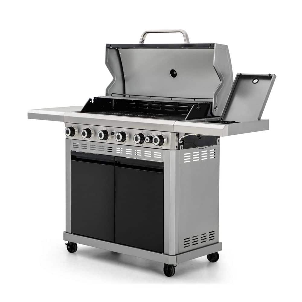6-Burner Propane Gas Grill and Griddle Combo with Side Burner