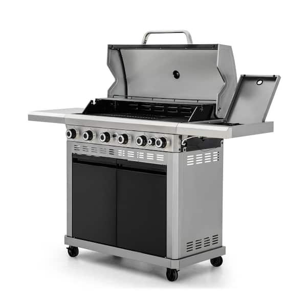 6-Burner Propane Gas Grill and Griddle Combo with Side Burner