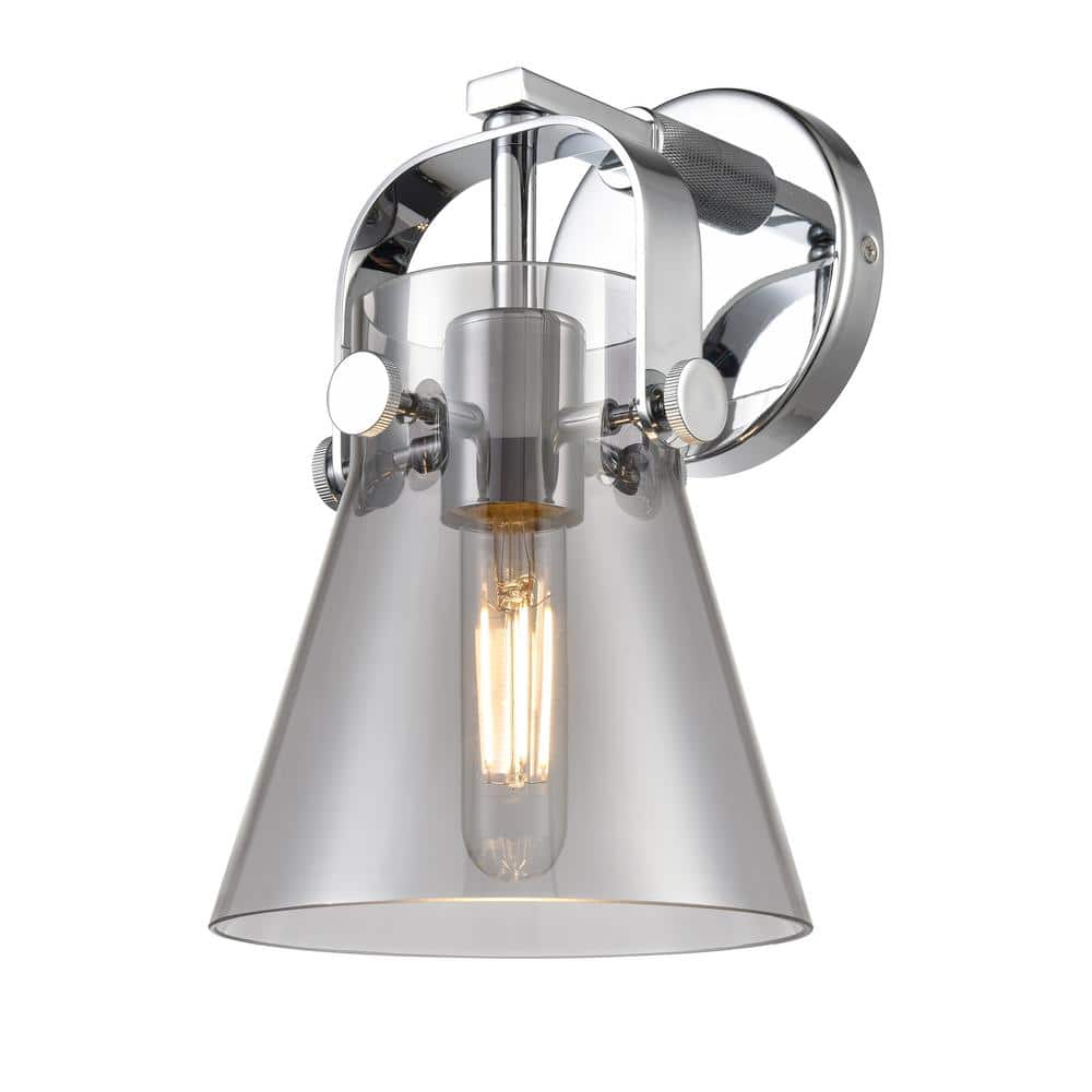 Pilaster II Cone 1-Light Polished Chrome Wall Sconce with Glass Shade price history on PriceWatchPro