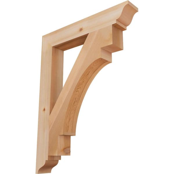 Ekena Millwork 3.5 in. x 34 in. x 26 in. Western Red Cedar Merced Traditional Smooth Bracket