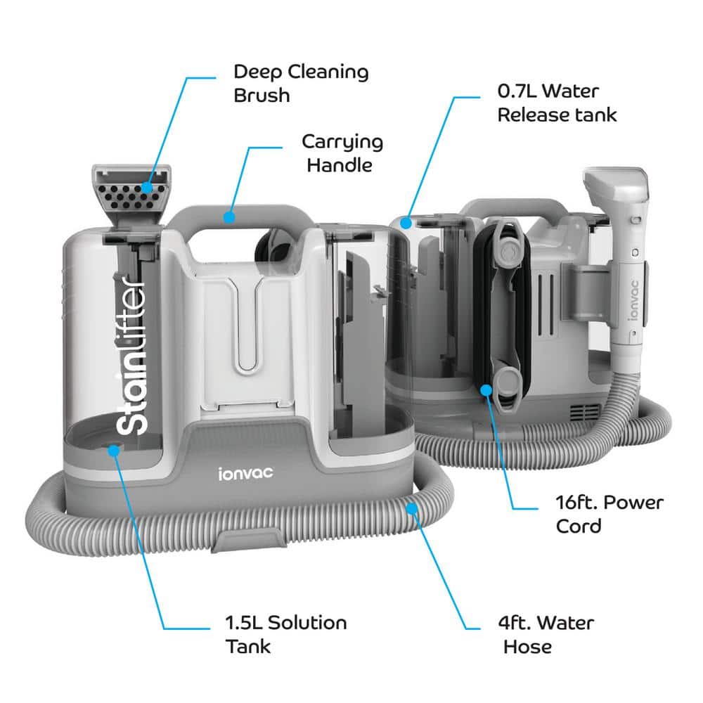 Ionvac Gray Portable Carpet and Upholstery Steamer Cleaner