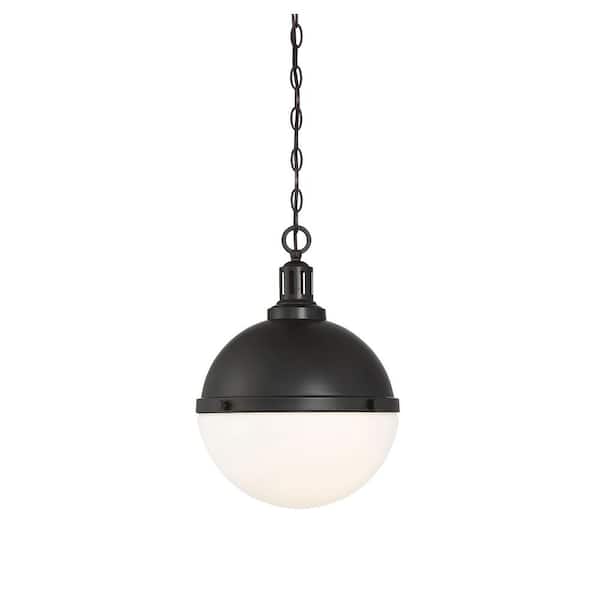 Savoy House Lilly 2-Light Matte Black Shaded Pendant Light