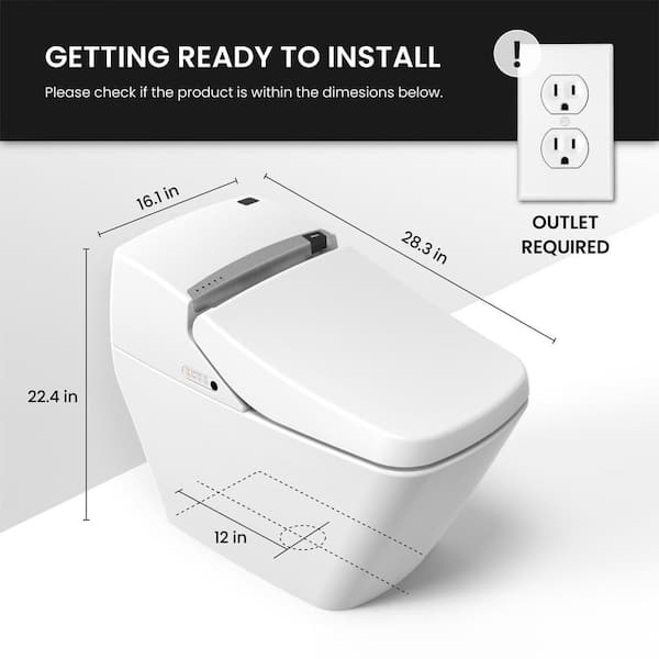 VOVO Stylement Tankless Smart One-Piece Bidet Toilet - Auto Open & Flush