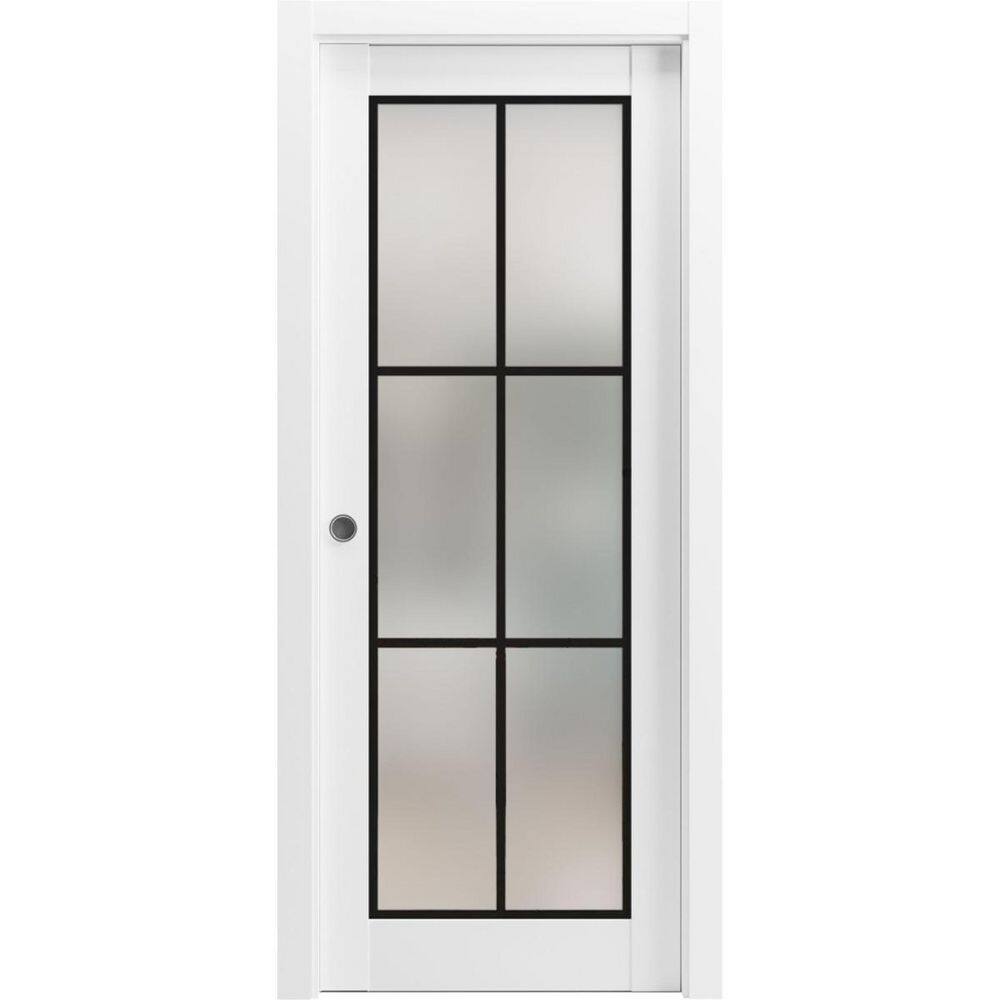 28 in. x 96 in. 1 Panel White Finished Solid Wood Sliding Door with Hardware price history on PriceWatchPro