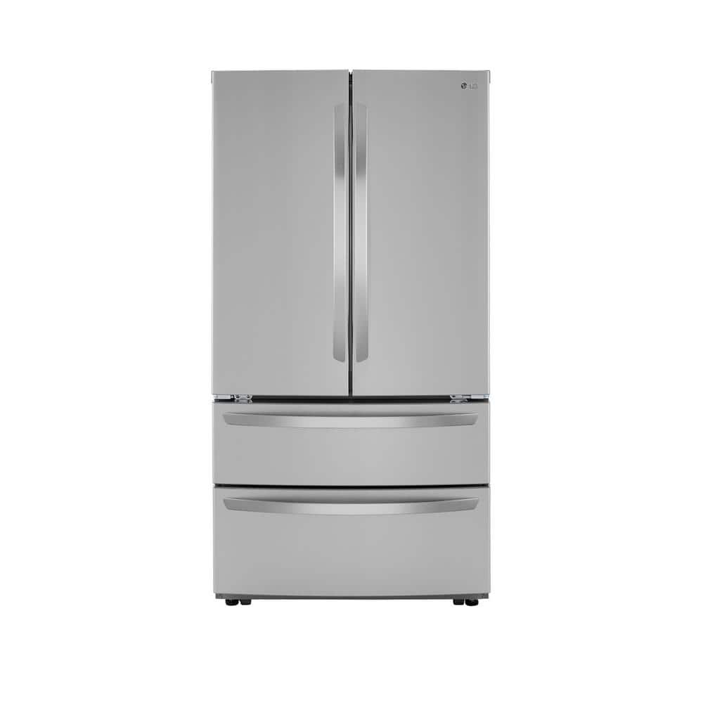 23 cu. ft. 4-Door French Door Refrigerator with Internal Water Dispenser in Print Proof Stainless Steel, Counter Depth