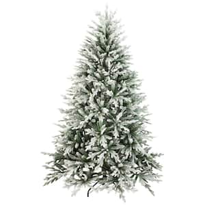 Real Touch Medium Flocked Snowcap Grove Fir Artificial Christmas Tree-6.5'-Unlit