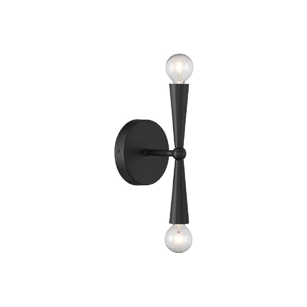 4.75 in. W x 10 in. H 2-Light Matte Black Contemporary Wall Sconce price history on PriceWatchPro
