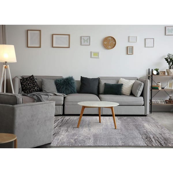 Eden Collections 4 ft. x 6 ft. White Distressed, Organic Indoor Area Rug