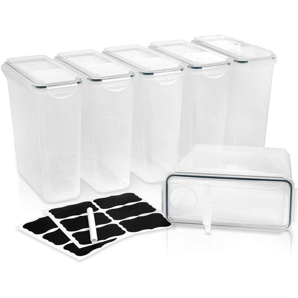 The Clean Store Cereal Containers Storage Set, Basic, Clear, 6-Piece
