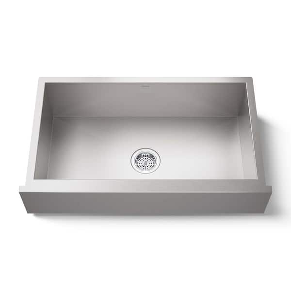 Lyric 34 in. Stainless Steel 16 Gauge Farmhouse Apron Front Undermount Single Bowl Kitchen Sink