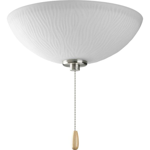 Progress Lighting Riverside Collection 3-Light Brushed Nickel Ceiling Fan Light