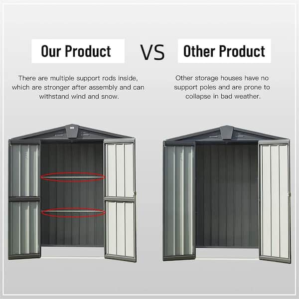 GAhouses119冊 Metal Storage Shed House with Air Vent