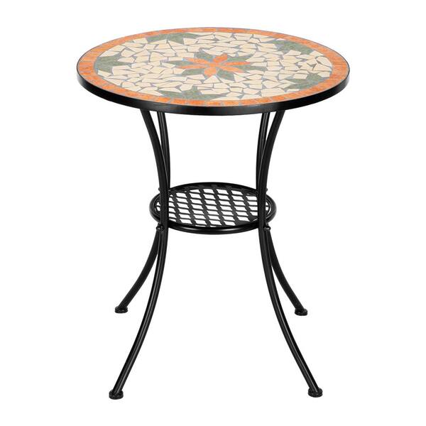 Ceramic Tile Mosaic Patio Bistro Table, Ceramic Tile Outdoor Furniture