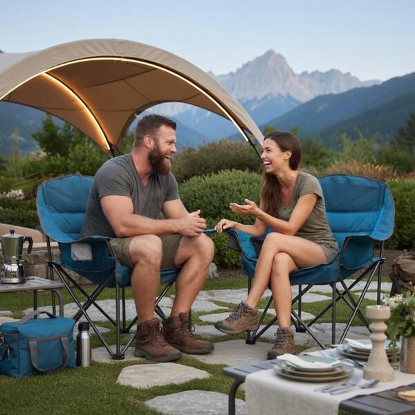 Kadyn Oversized portable camping chair with cup holder and side