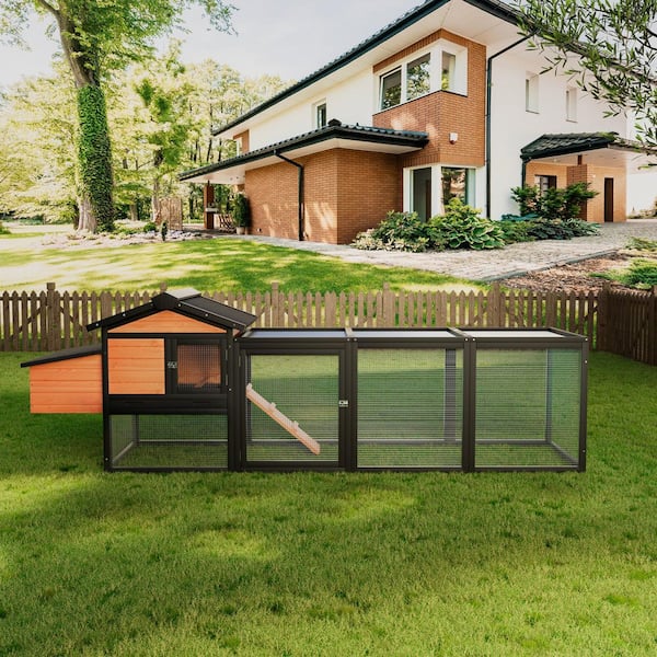 106 in. Chicken Coop Extra Large Chicken House Hen House Rust Proof Metal Wire Poultry Cage w/ Nesting Boxes and Perches