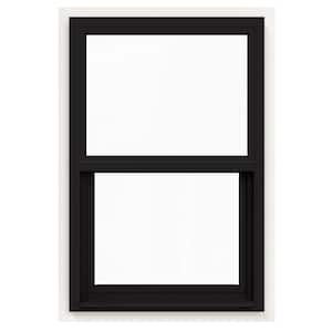 24 in. x 36 in. V-4500 Series Black Exterior/White Interior FiniShield Single-Hung Vinyl Window w/Fiberglass Mesh Screen