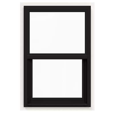 24 in. x 36 in. V-4500 Series Black Exterior/White Interior FiniShield Single-Hung Vinyl Window w/Fiberglass Mesh Screen