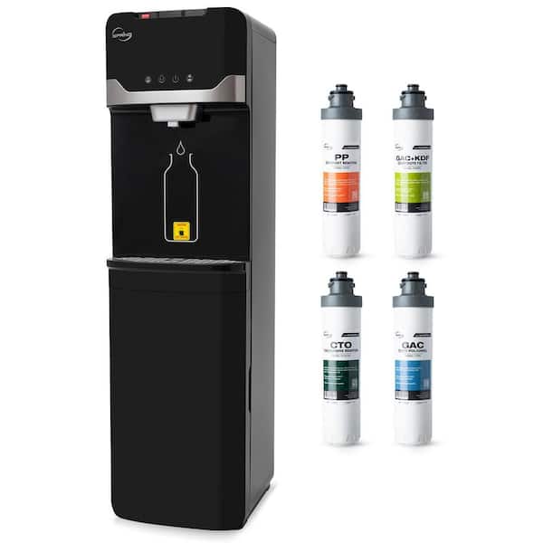 DS4B-NC Water Dispenser w/ 4-Stage Filter, Removes Chloramine, Chlorine, Sediments, Heavy Metals, Hot, Cold, Room Temp