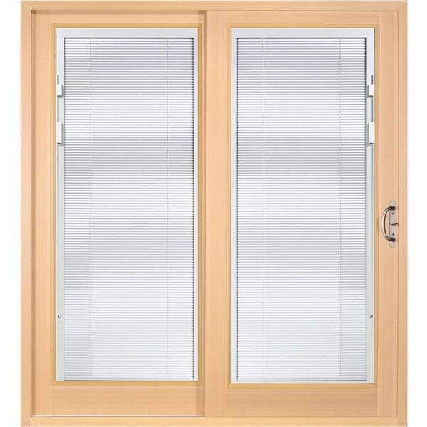Mp Doors 72 In X 80 Woodgrain, Sliding Patio Doors With Built In Blinds Home Depot