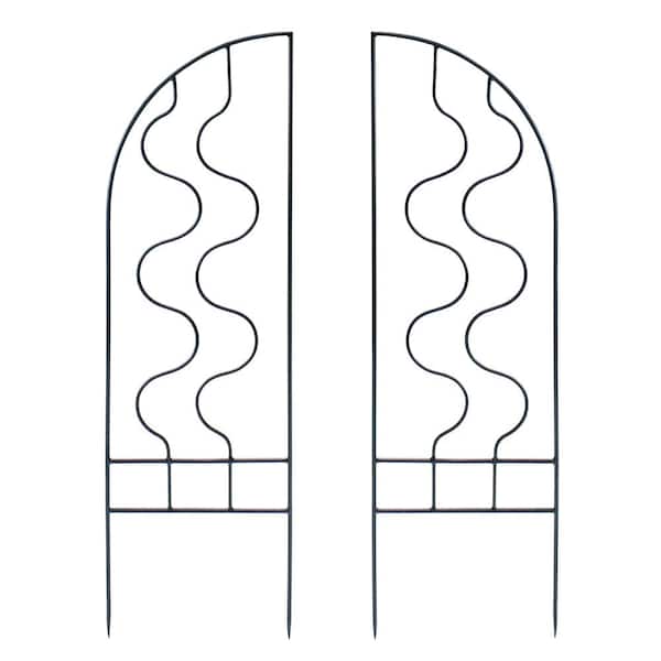 ACHLA DESIGNS Set of 2 Side Panels for Primrose Trellis, 48 in. Tall Black Powder Coat Finish