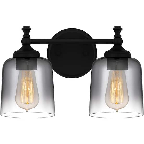 Quoizel Jenson 13.75 in. 2-Light Matte Black Vanity Light