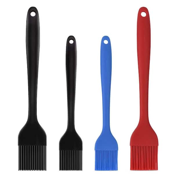 Multicolor Silicone Heat Resistant Basting Pastry Brush Set 4 Pack for BBQ Grill Kitchen Baking Cooking