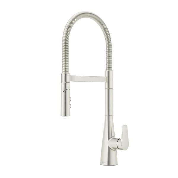 Ashbourne 1-Handle 22.25 in. H Pull Down Sprayer Kitchen Faucet with 360° Spout Swivel in Spot Defense Stainless Steel