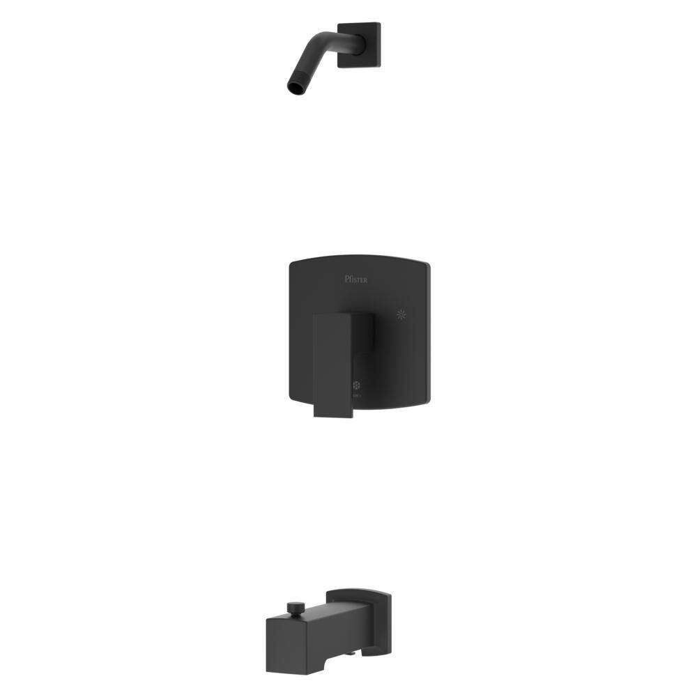 Pfirst Modern Single Handle Tub and Shower Trim Only Less Shower Head in Matte Black price history on PriceWatchPro