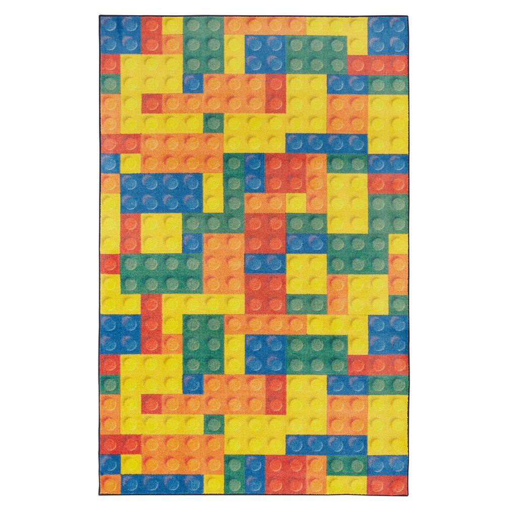 Mohawk Home Building Blocks Multi 8 ft. x 10 ft. Contemporary Area Rug ...