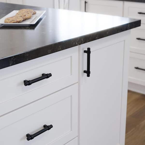 10-Pack Simple Wrapped Bar 3-3/4 in. (96 mm) Classic Matte Black Cabinet Drawer Pulls