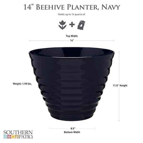 Southern Patio 16 Beehive Indoor Pot Planter with Attached Saucer