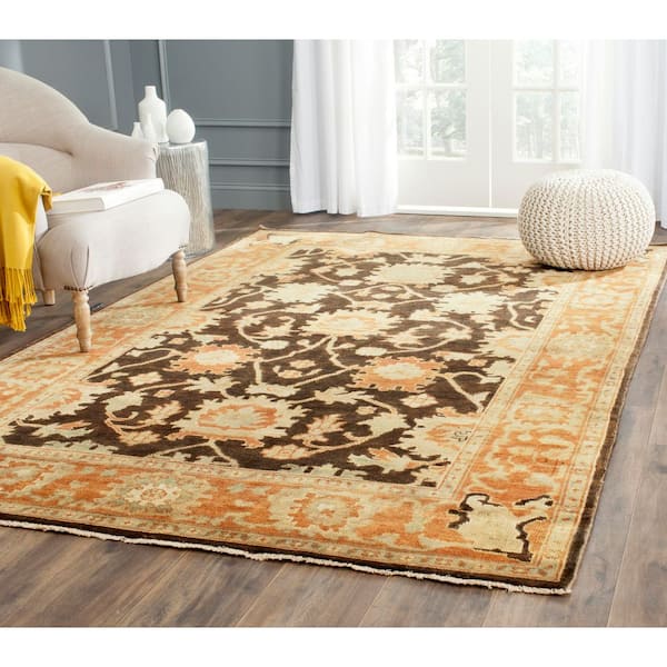 Oushak 6 ft. x 9 ft. Black/Light Gold Persian Area Rug