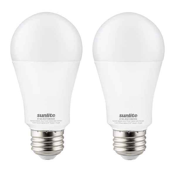 Bedrijf Afdrukken Bestrating Sunlite 100-Watt Equivalent A19 ENERGY STAR and Dimmable 1600 Lumens  Frosted LED Light Bulb in Cool White 4000K (2-Pack) HD03384-2 - The Home  Depot