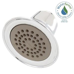 Easy Clean 1-Spray Patterns 3.4 in. Single Wall Mount Fixed Shower Head with Eco-Performance in Chrome