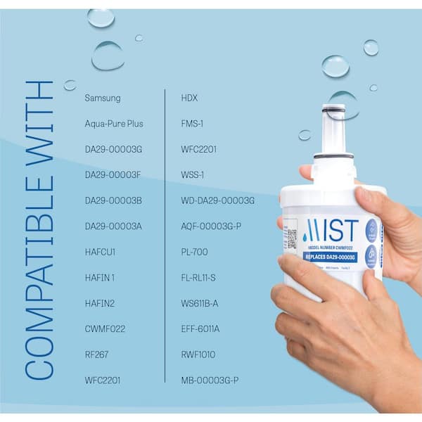 Mist Aqua-Pure Plus Replacement for Samsung DA29-00003G, DA29-00003F,  DA29-00003B, DA29-00003A Refrigerator Water Filter DA29-00003G CWMF022 -  The Home Depot