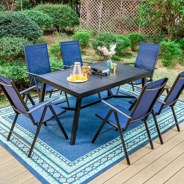 7pc metal folding patio dining sale set