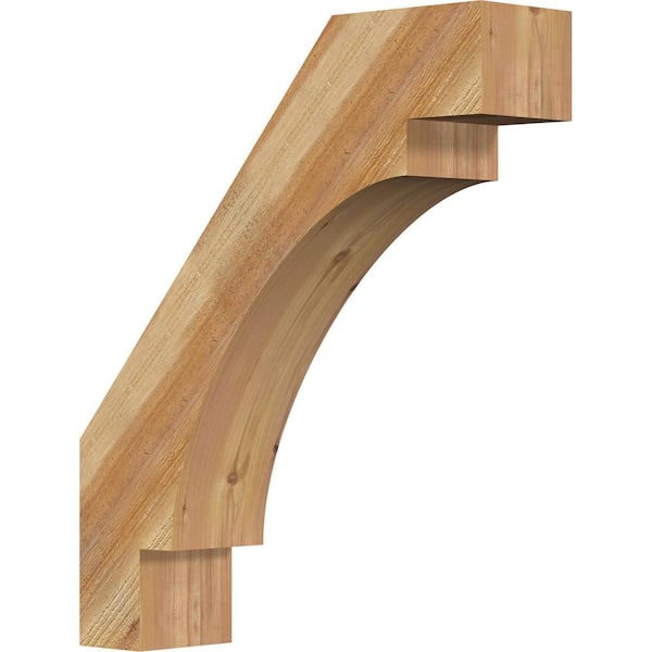 Ekena Millwork 6"W x 24"D x 28"H Merced Rough Sawn Knee Brace, Western Red Cedar