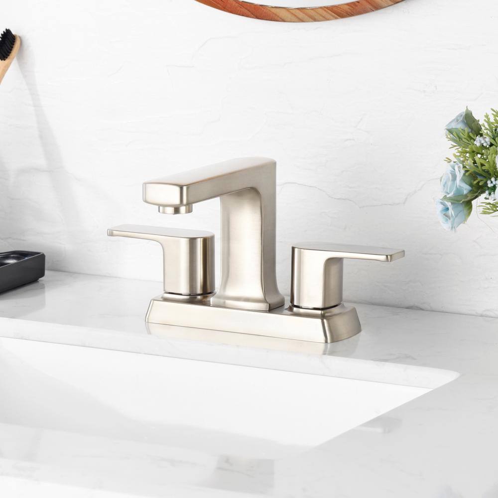Dean Brushed Nickel Centerset 2-Handle Bathroom Faucet with Drain Assembly