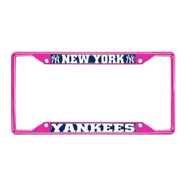 FANMATS Universal Fit MLB - New York Yankees License Plate Frame - Pink