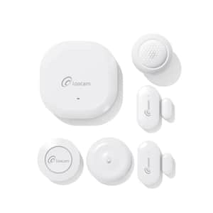 Wireless Home Security System 6-Piece, Smart Hub, Door Window Sensor, Water Leak Sensor, PIR Motion Sensor, Smart Button