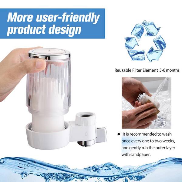 Water Filter White Washable Faucet Water Filter No-leak Plastic Water Purifier System Water Filter White Washable Faucet Water Filter No-leak Plastic Water Purifier System