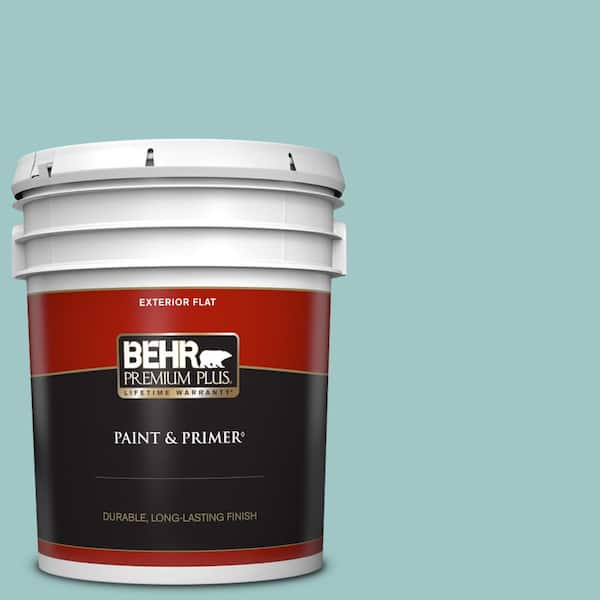 BEHR PREMIUM PLUS 5 gal. Home Decorators Collection #HDC-SP16-08 Blue Bell Flat Exterior Paint & Primer