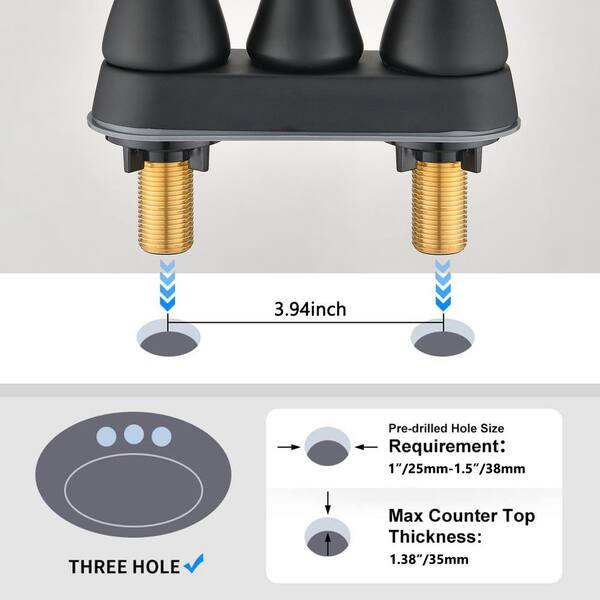 Double Handle Deck Mount Bathroom Faucet with Pop Up Drain