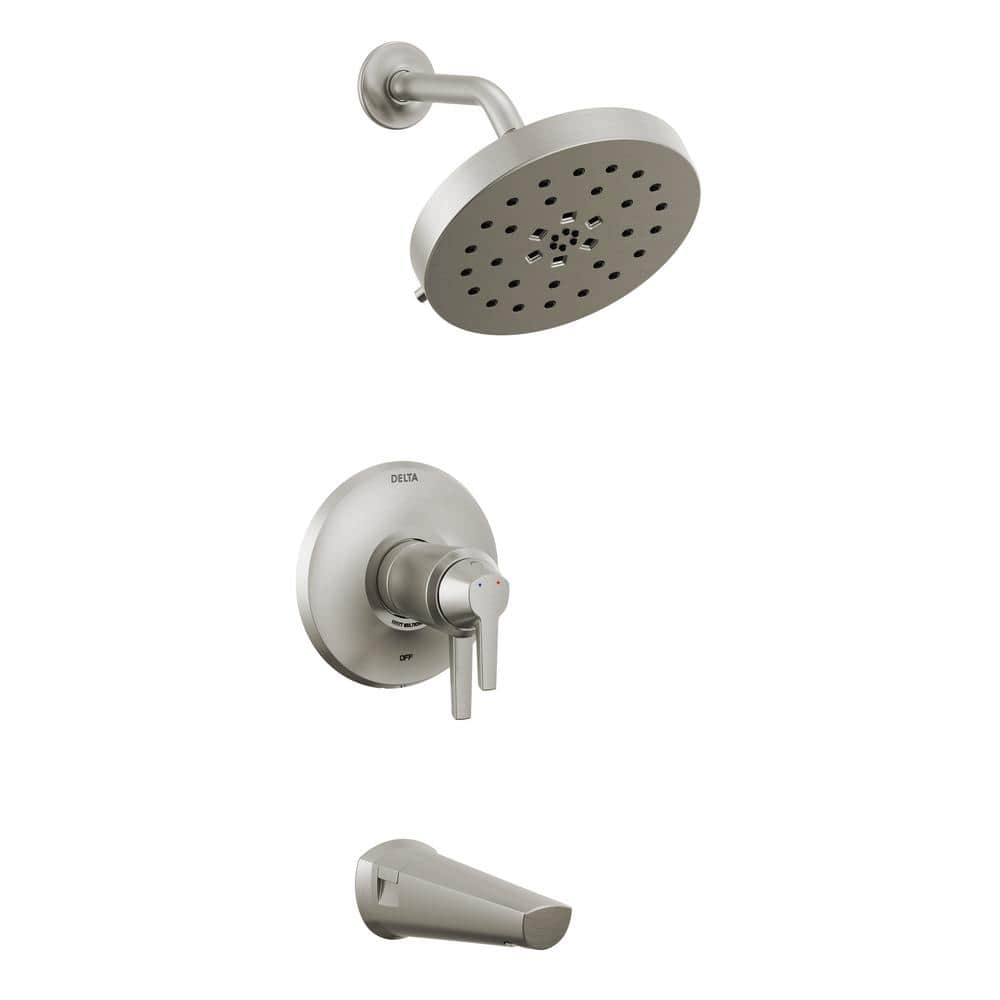 Delta Galeon 1-Handle Wall-Mount Tub and Shower Trim Kit in Lumicoat  Stainless with UltraSoak (Valve Not Included) T17T471-SS-PR - The Home Depot