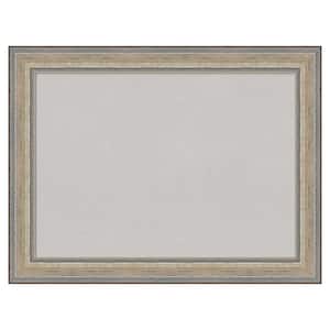 Fleur Silver Wood Framed Grey Corkboard 33 in. x 25 in. Bulletin Board Memo Board