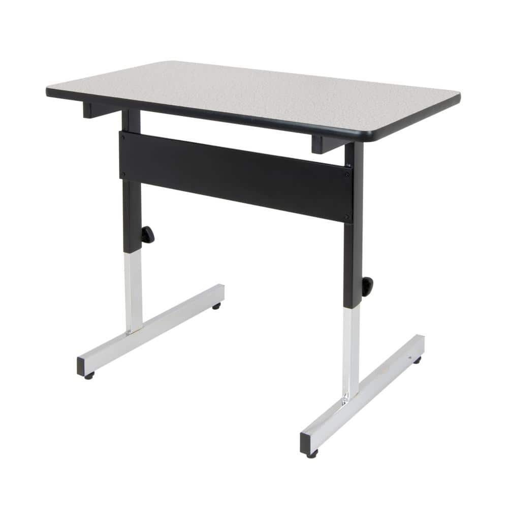 Gray Adjustable Height Writing Desk with Drawer