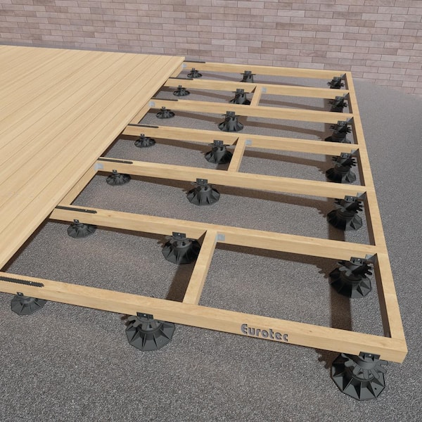 Eurotec Deck Support Plastic Adjustable Pedestal ECO XL - (15-Pieces / Box)