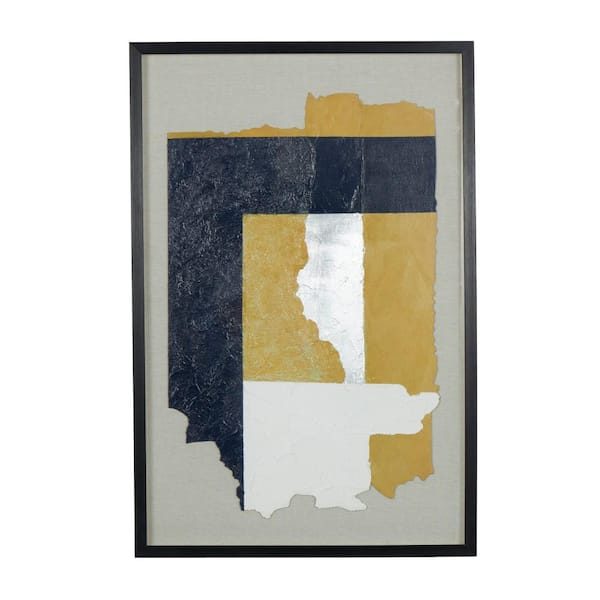 Novogratz 1- Panel Abstract Mixed Media Inspired Framed Wall Art with Black Frame 36 in. x 24 in.