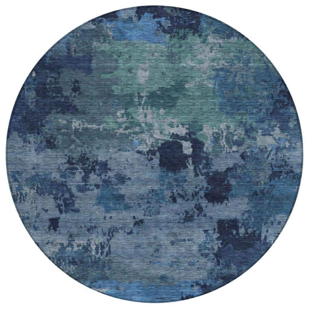 Chantille Machine Washable Indoor/Outdoor Abstract ACN2813 Blue 8 ft. x 8 ft. Round Rug price history on PriceWatchPro