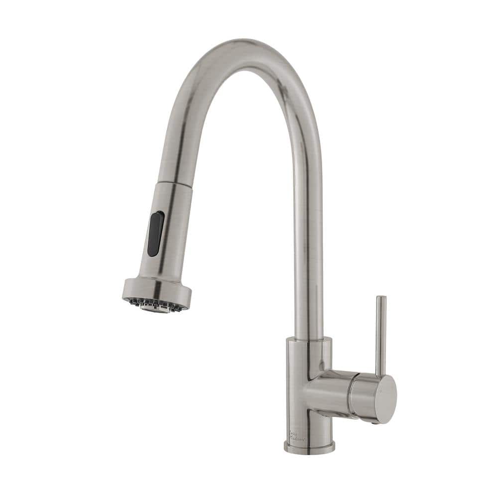 Brushed Nickel Single Handle Pull-Down Kitchen Faucet